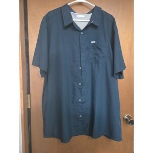 Columbia PFG Omni-Shade Dark Green XXL Short Sleeve Fishing Shirt Mesh Lined
